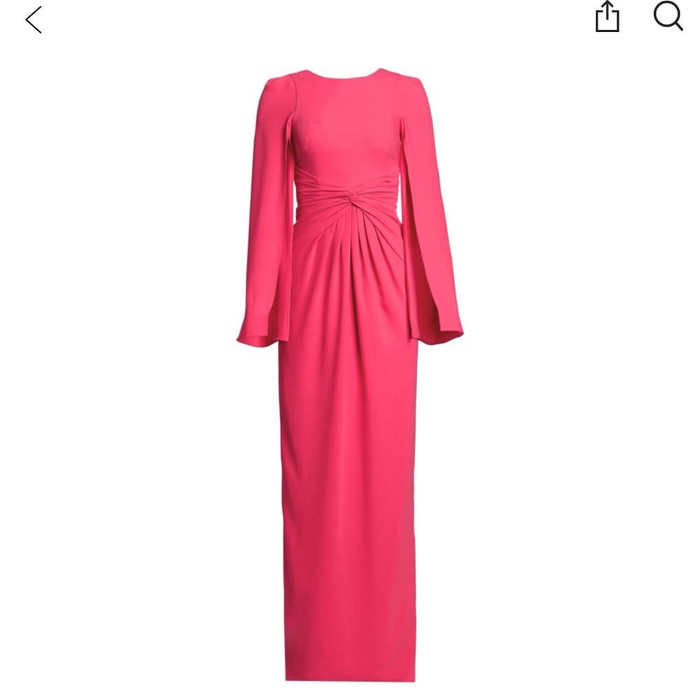 Theia knotted cape sleeve gown